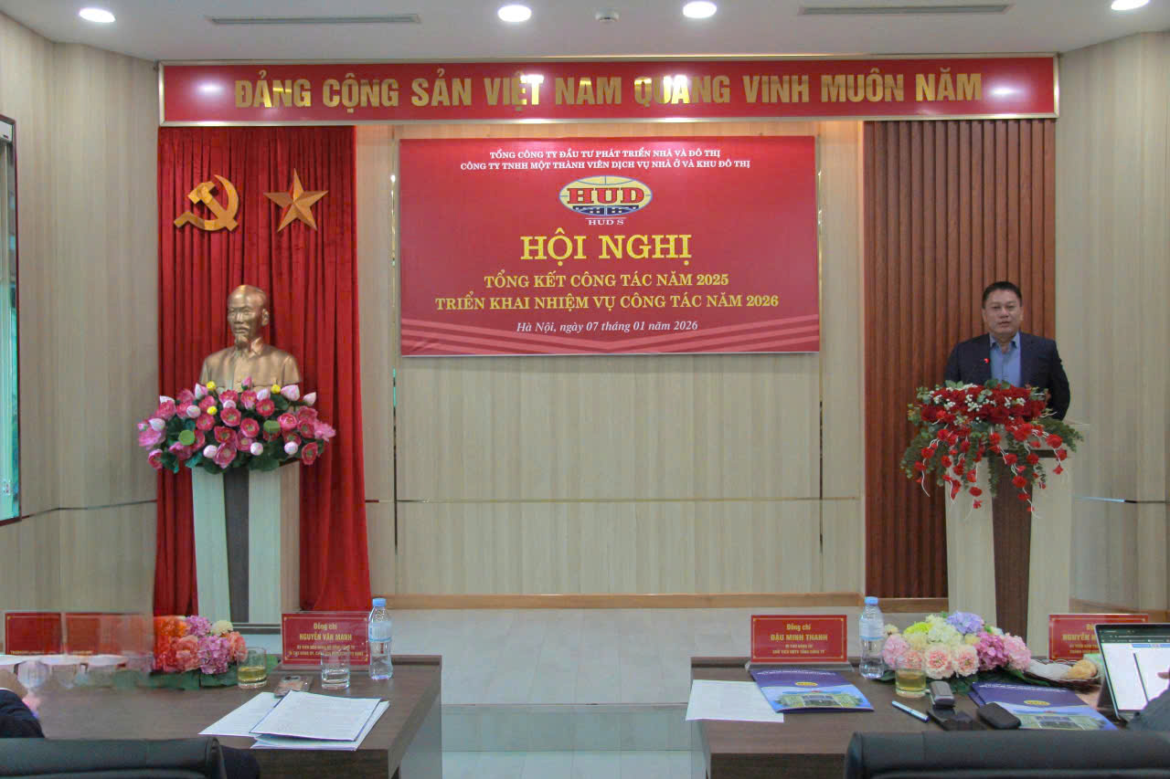 Công ty TNHH một thành viên Dịch vụ nhà ở và khu đô thị tổ chức Hội nghị tổng kết công tác năm 2025, triển khai nhiệm vụ công tác năm 2026.
